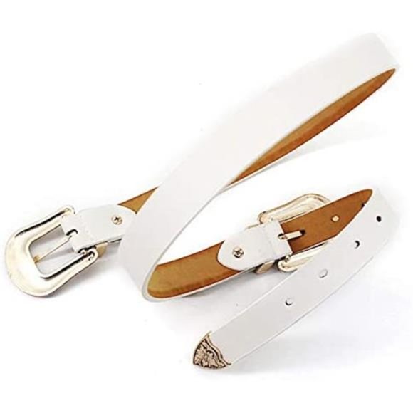 CLARA Vintage Western Waist Belt Double Buckle Belt PU Leather Waistband main image 6